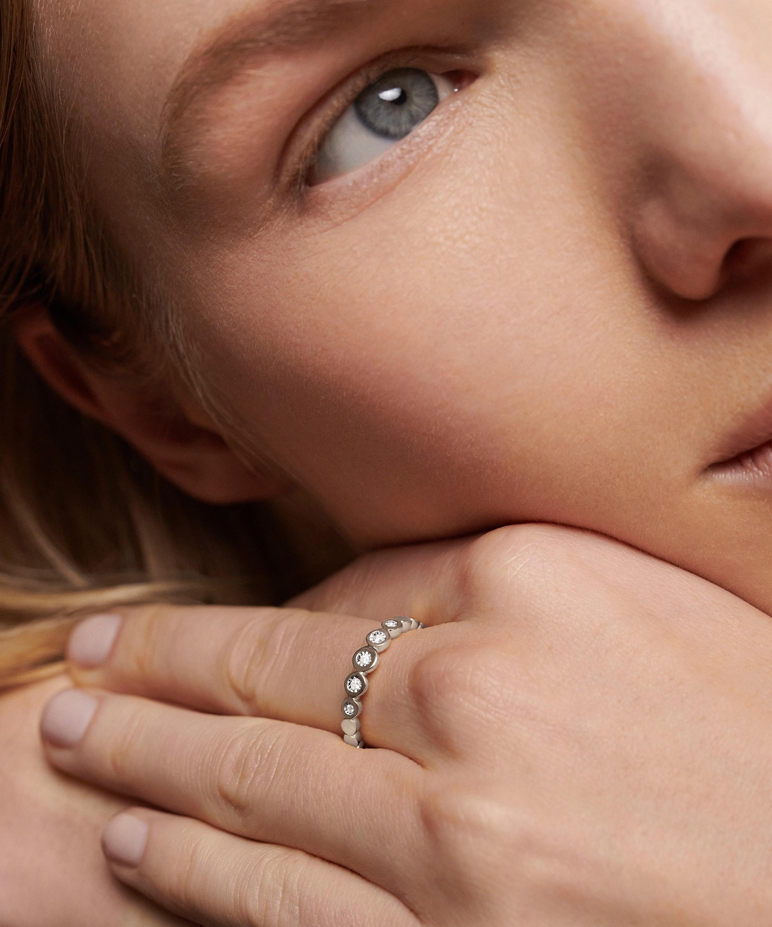 Monica Vinader - Sterling Silver Lab-Grown Diamond Graduated Half Eternity Ring image number 1