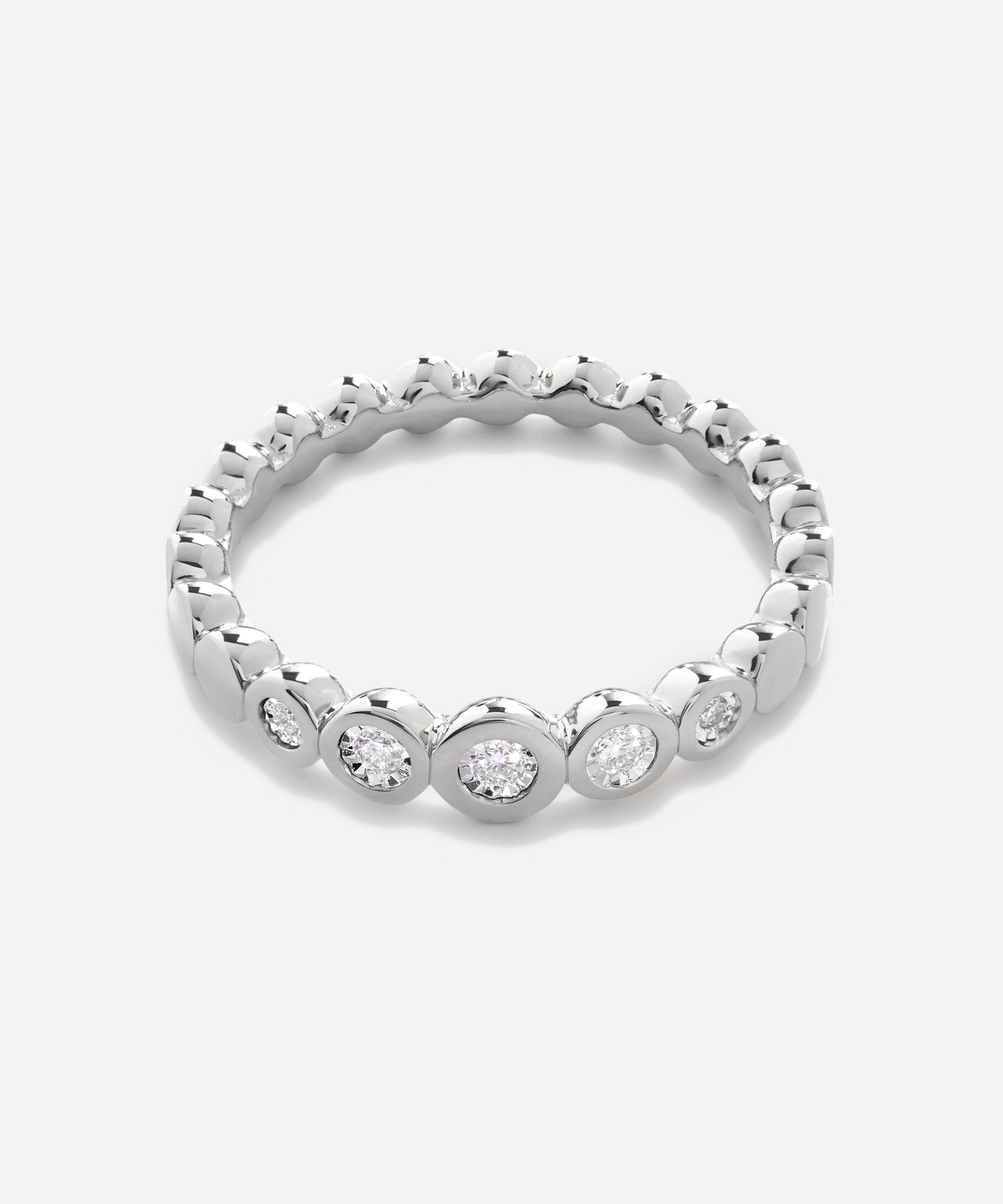 Monica Vinader - Sterling Silver Lab-Grown Diamond Graduated Half Eternity Ring image number 2