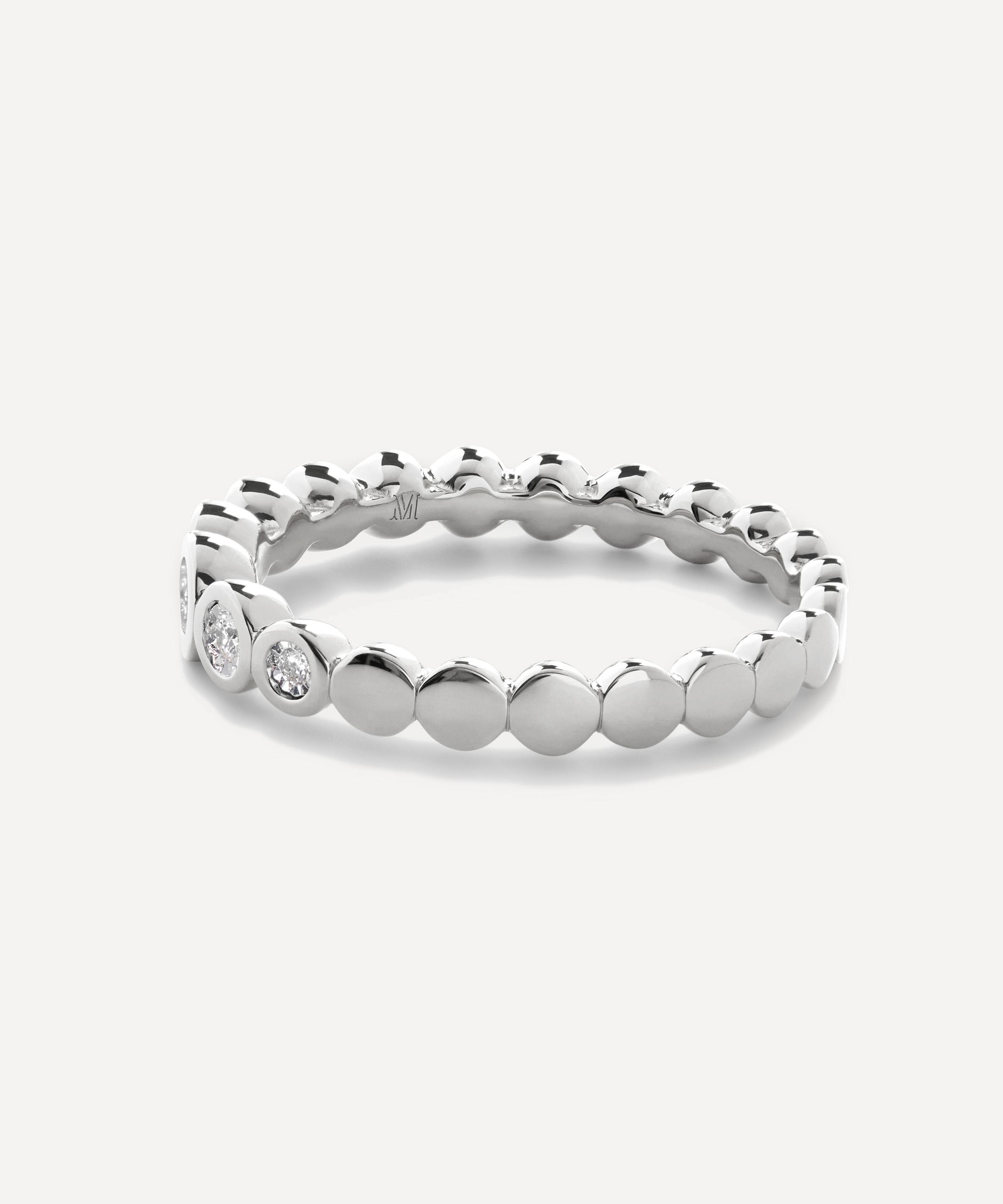 Monica Vinader - Sterling Silver Lab-Grown Diamond Graduated Half Eternity Ring image number 3