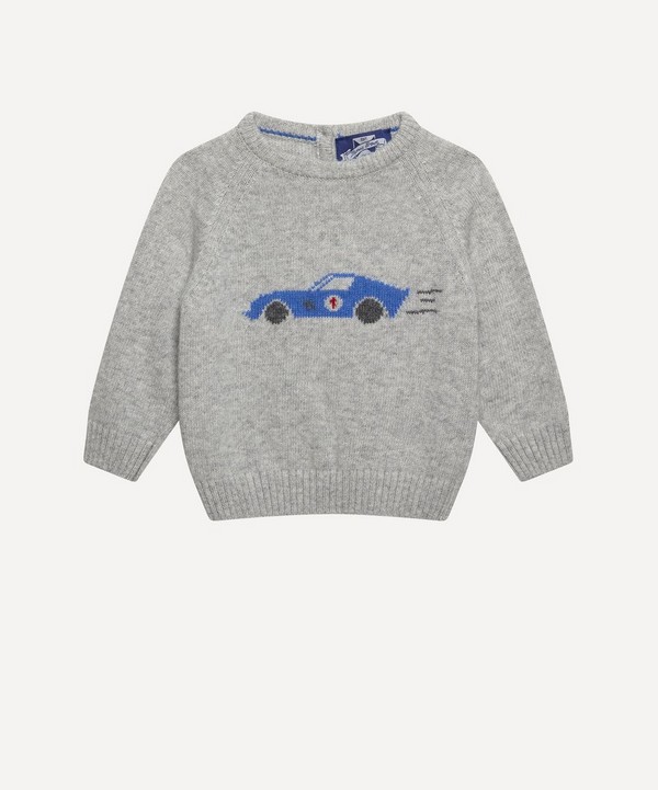 Trotters - Sebastian Car Jumper 3-24 Months image number null