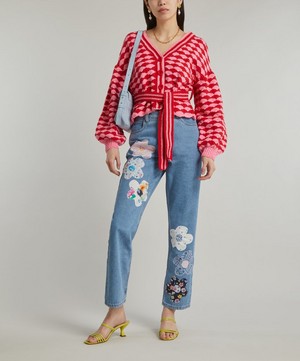 Fanfare Label - High-Waisted Liberty Floral Blue Jeans image number 1