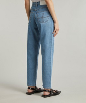 Fanfare Label - High-Waisted Liberty Patch Blue Jeans image number 3