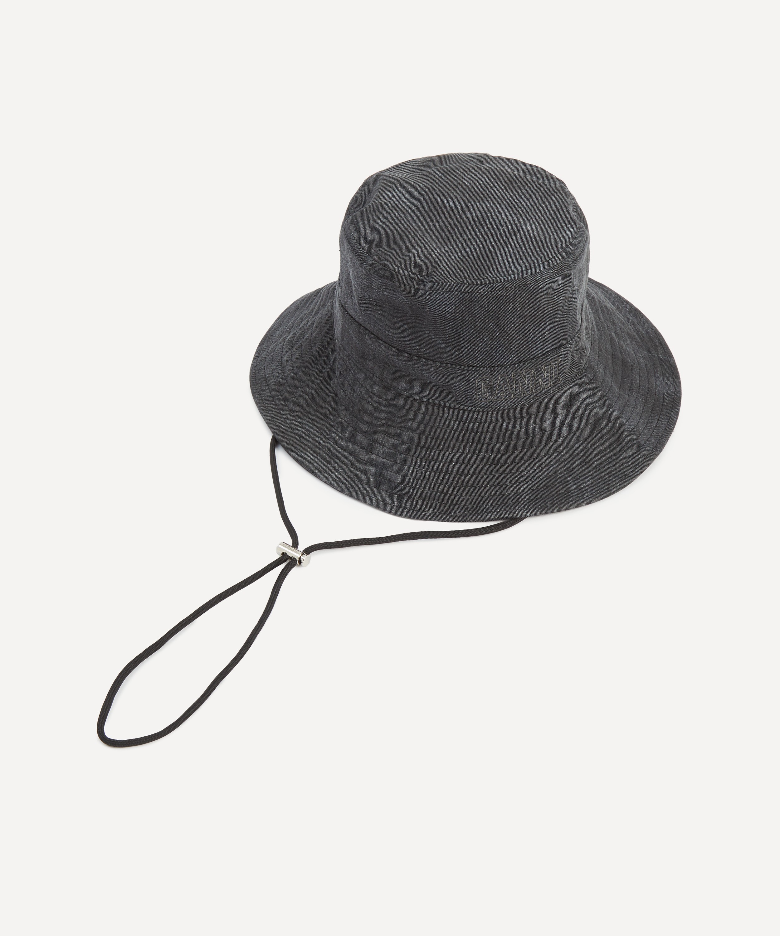 Ganni - Black Denim Bucket Hat image number 0