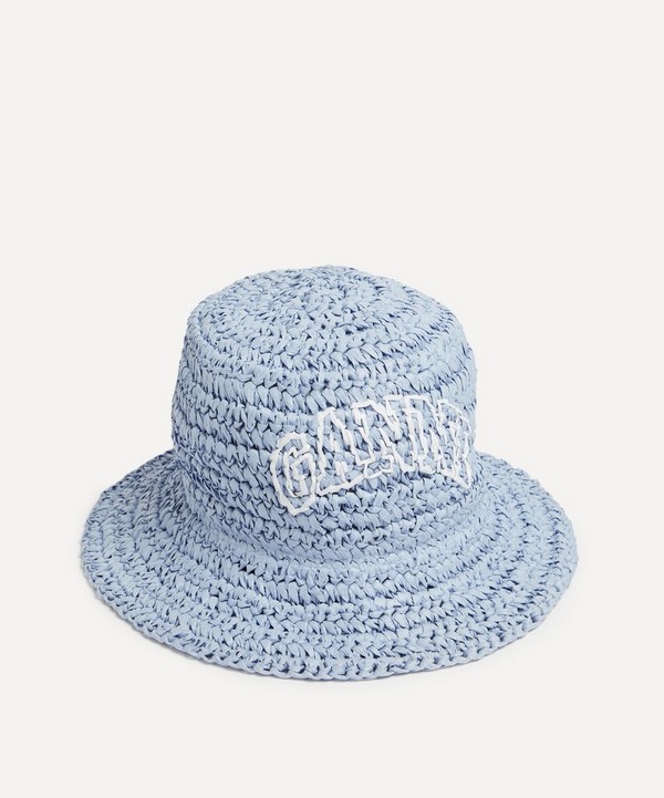 Ganni - Blue Summer Straw Hat image number null