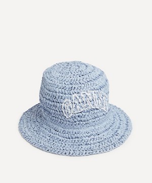 Ganni - Blue Summer Straw Hat image number 0