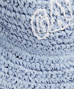Ganni - Blue Summer Straw Hat image number 2