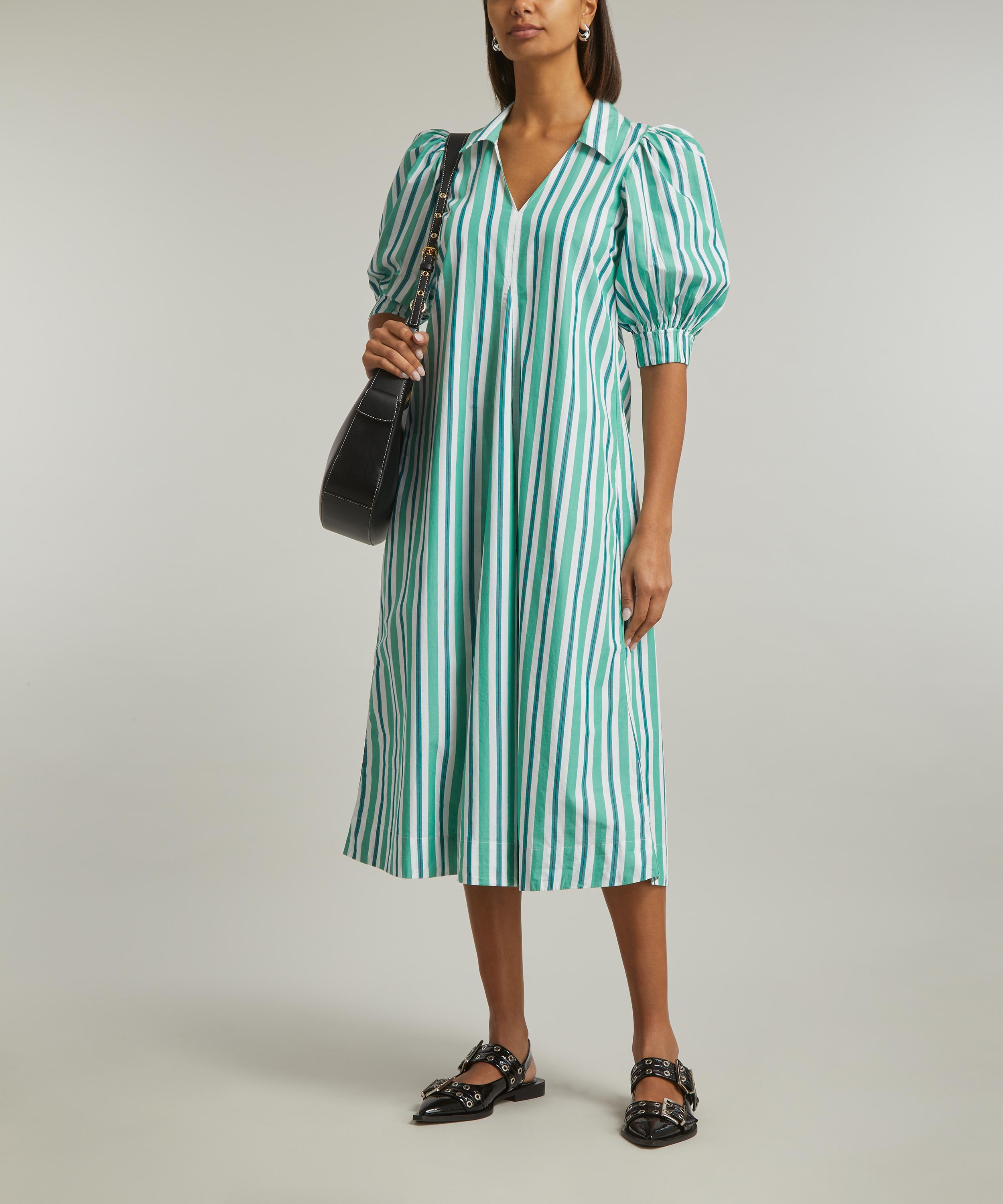 Ganni Striped Long Dress Liberty