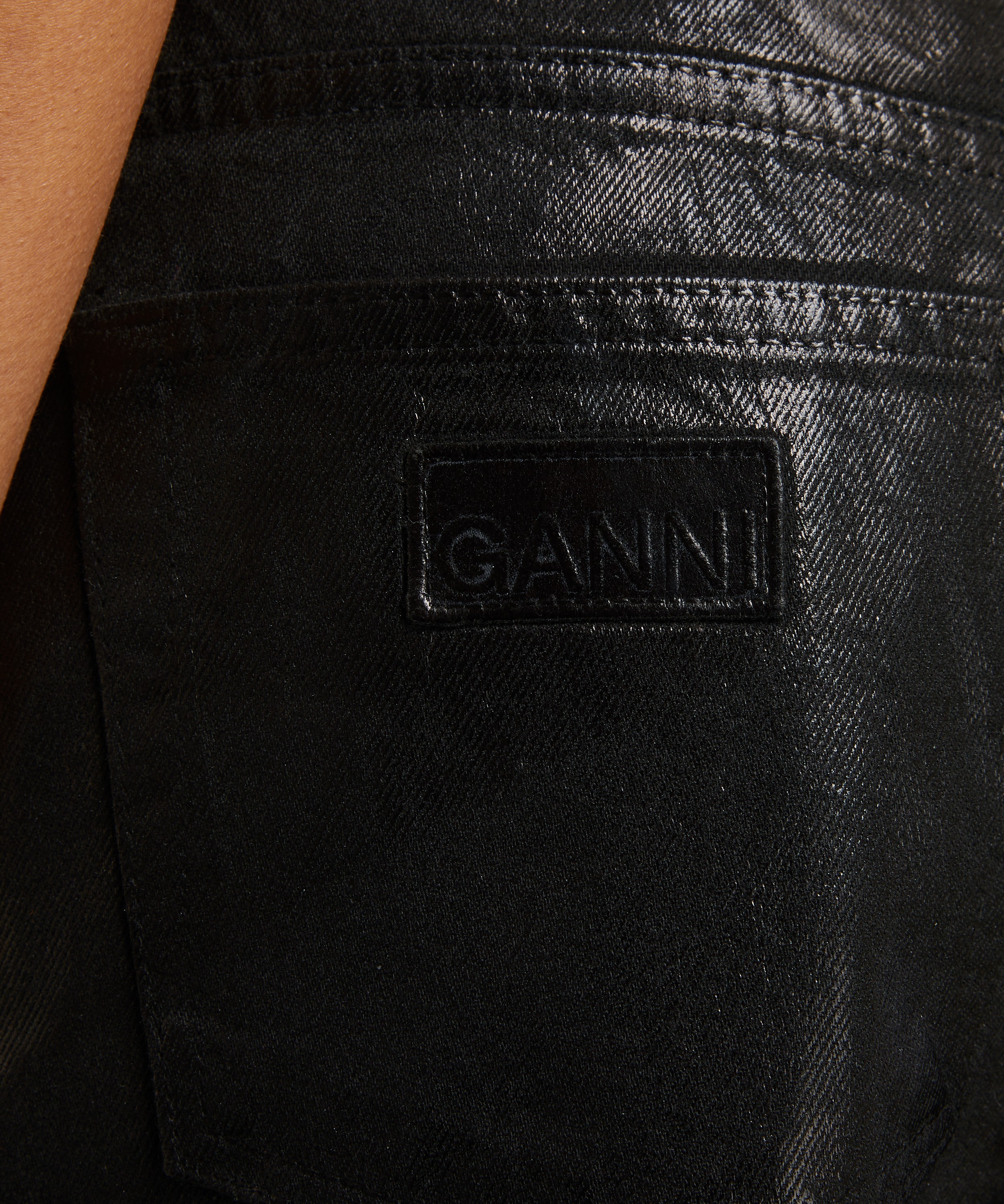Ganni - Foil Denim Wide Jeans image number 4