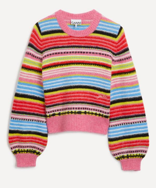 Ganni - Striped Soft O-neck Sweater