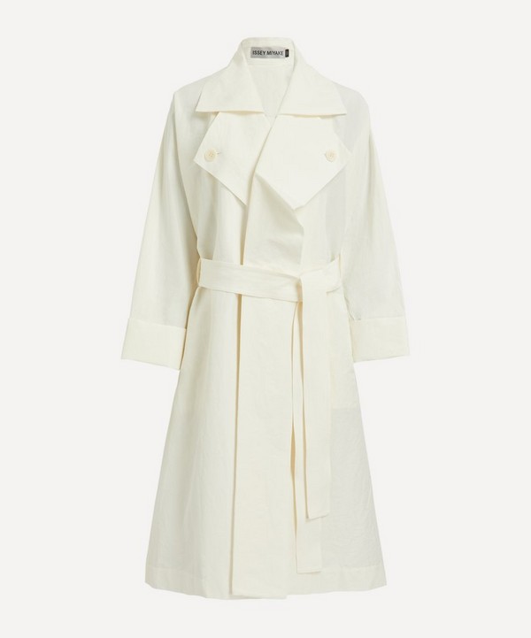 Issey Miyake - Shaped Membrane Linen-Blend Trench Coat image number null