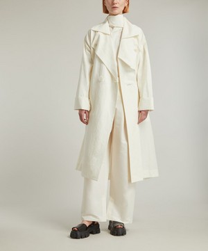 Issey Miyake - Shaped Membrane Linen-Blend Trench Coat image number 1