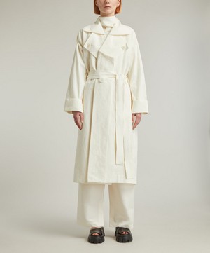 Issey Miyake - Shaped Membrane Linen-Blend Trench Coat image number 2