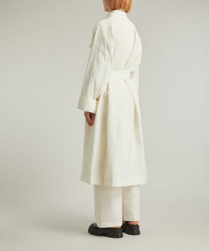 Issey Miyake - Shaped Membrane Linen-Blend Trench Coat image number 3