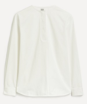 Toteme - Collarless Cotton Twill Shirt image number 0