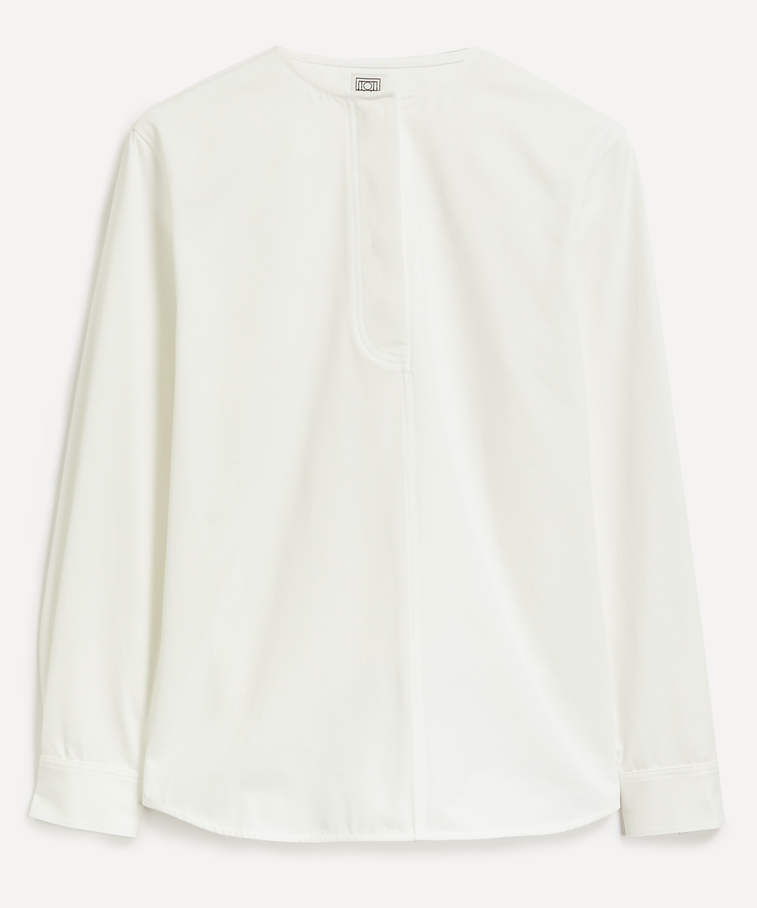 Toteme - Collarless Cotton Twill Shirt image number 0
