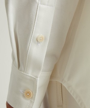 Toteme - Collarless Cotton Twill Shirt image number 4