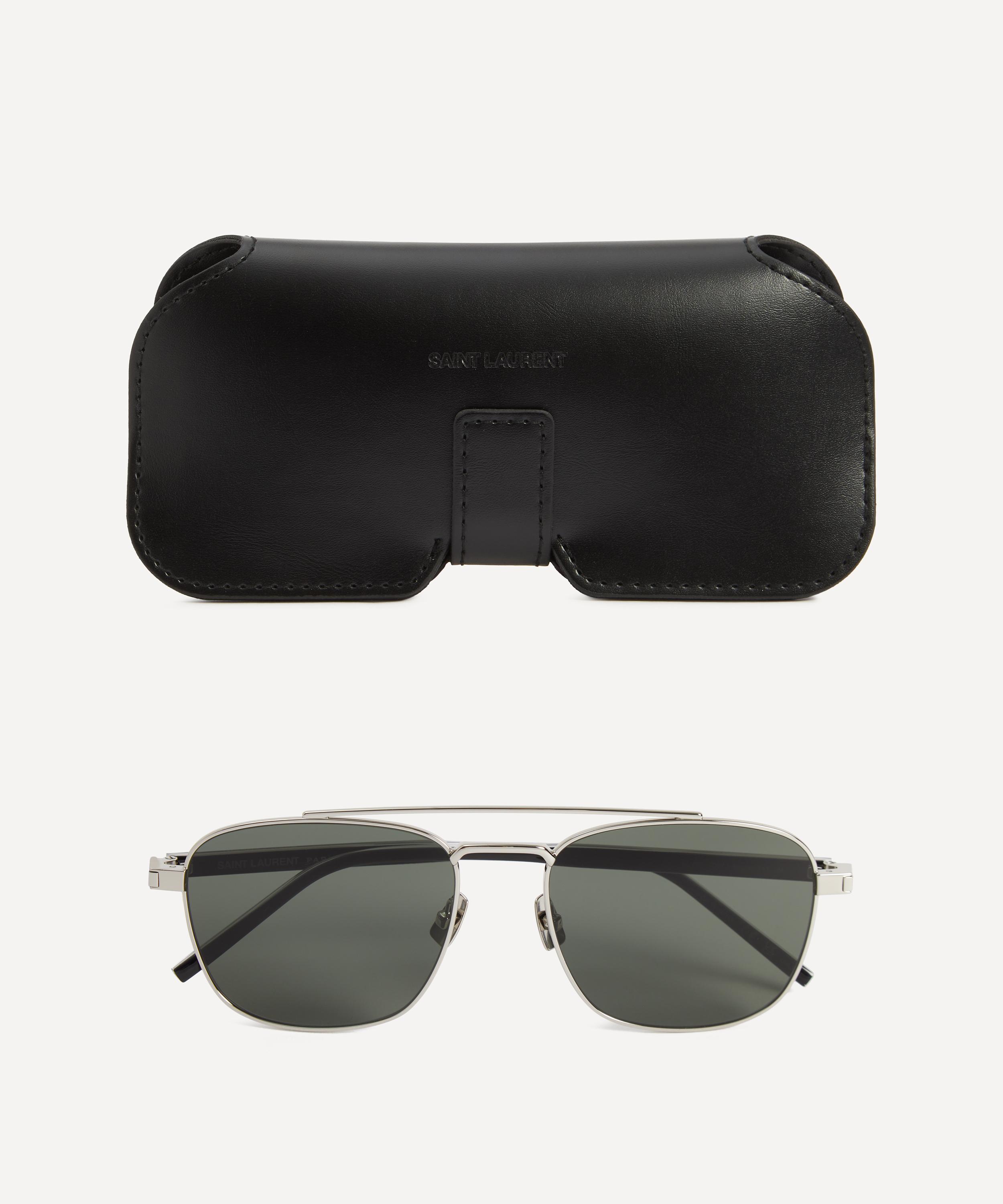 Saint Laurent - Metal Aviator Square Sunglasses image number 3