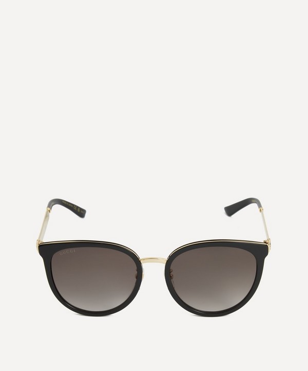 Gucci - Round Tricolour Stripe Sunglasses image number null