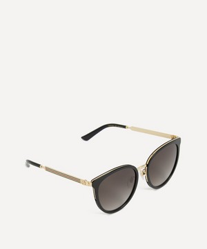 Gucci - Round Tricolour Stripe Sunglasses image number 1