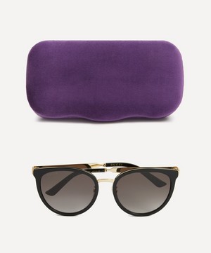 Gucci - Round Tricolour Stripe Sunglasses image number 3