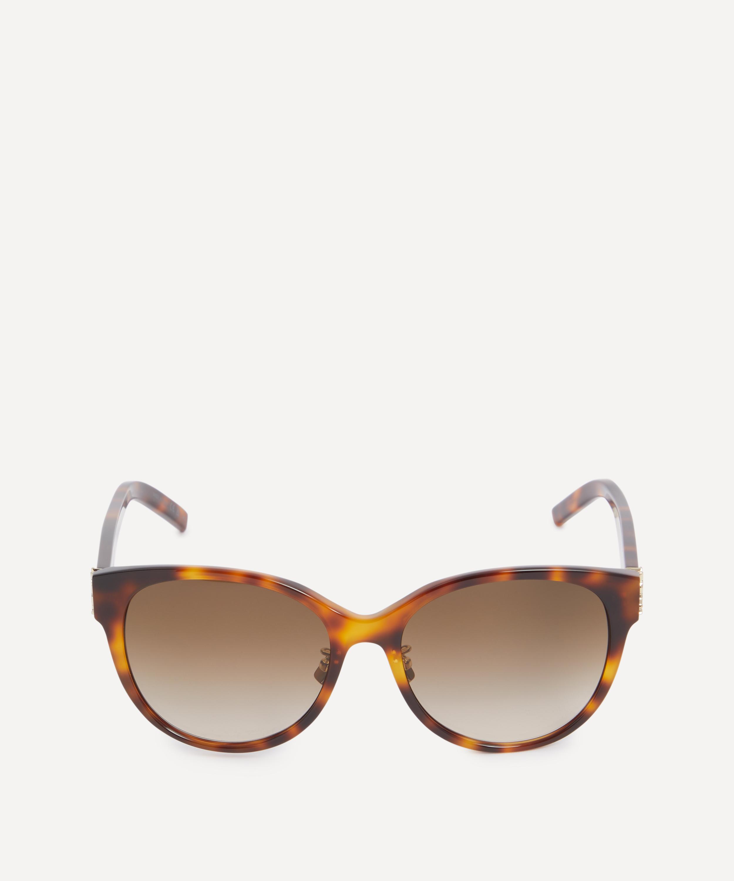 Saint Laurent - Oval Havana Acetate Sunglasses image number 0