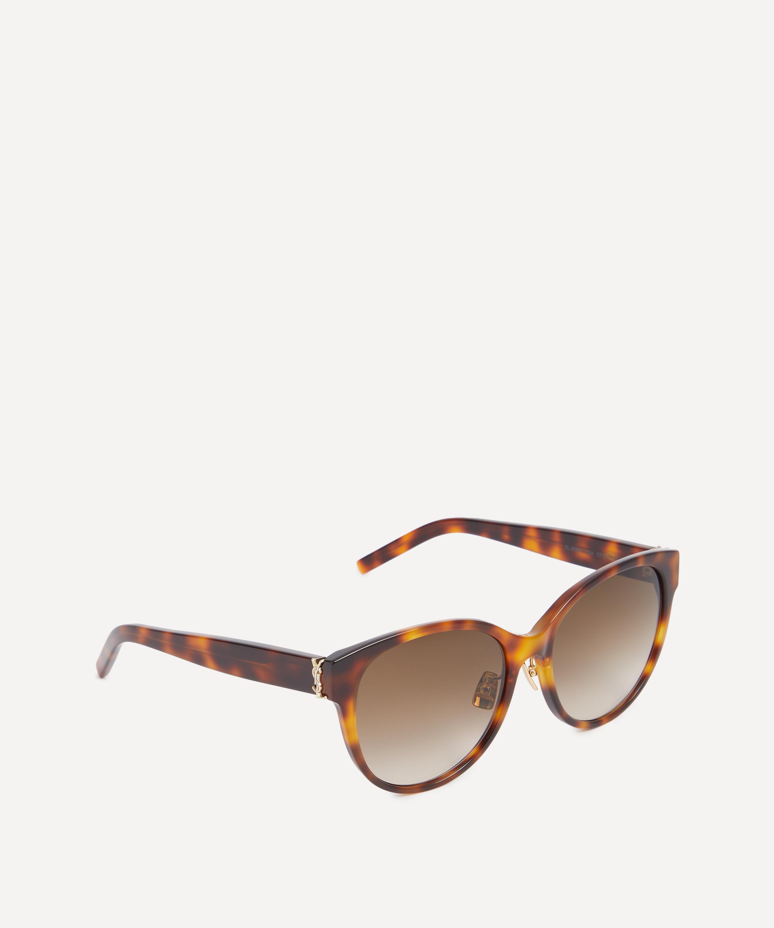 Saint Laurent - Oval Havana Acetate Sunglasses image number 1