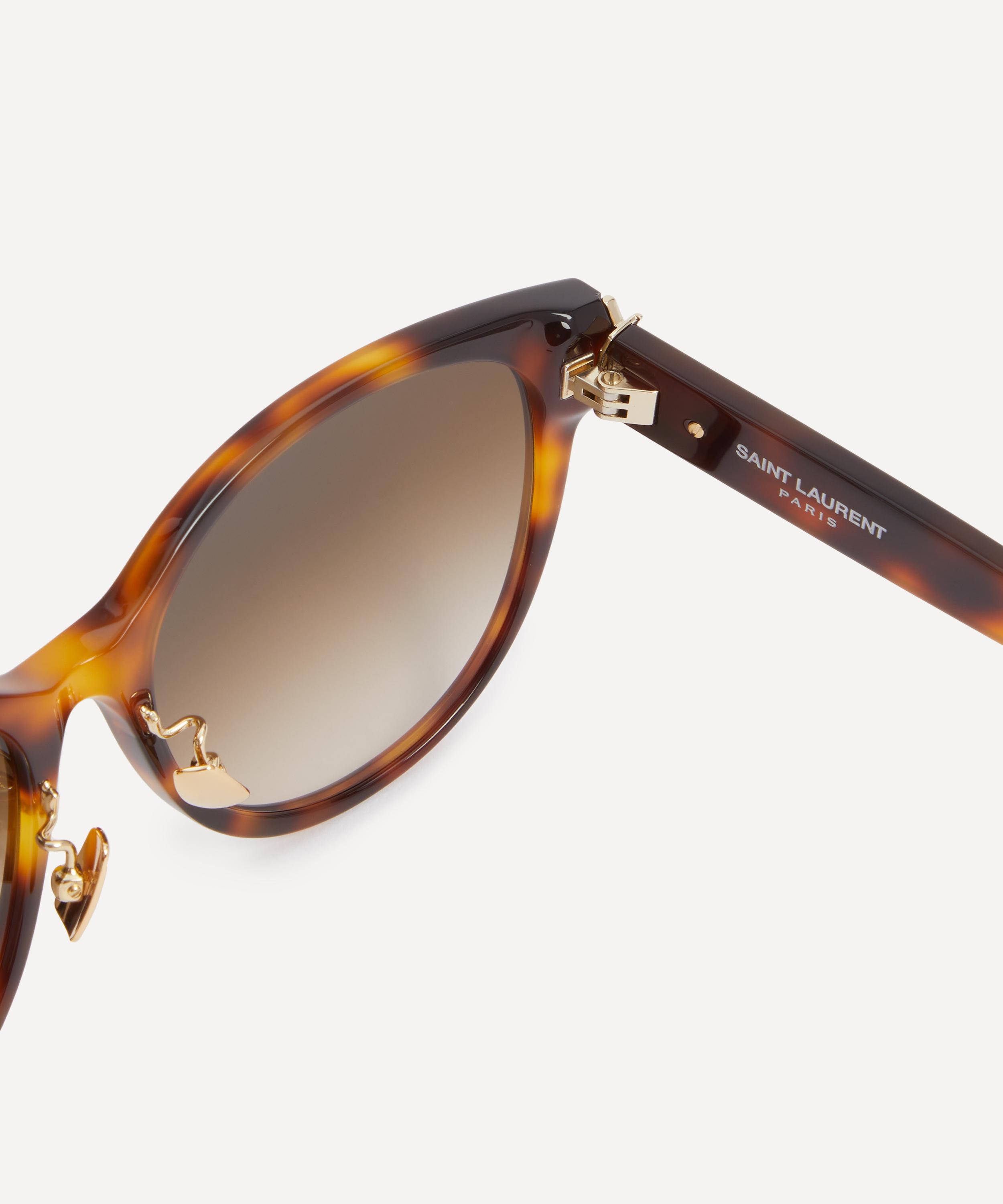 Saint Laurent - Oval Havana Acetate Sunglasses image number 2