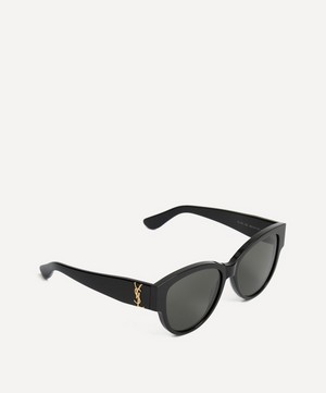 Saint Laurent - Black Acetate Cat-Eye Sunglasses image number 1