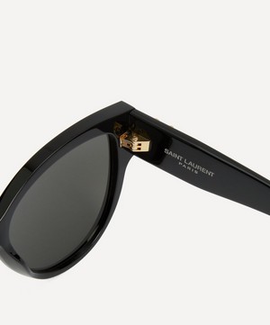 Saint Laurent - Black Acetate Cat-Eye Sunglasses image number 2
