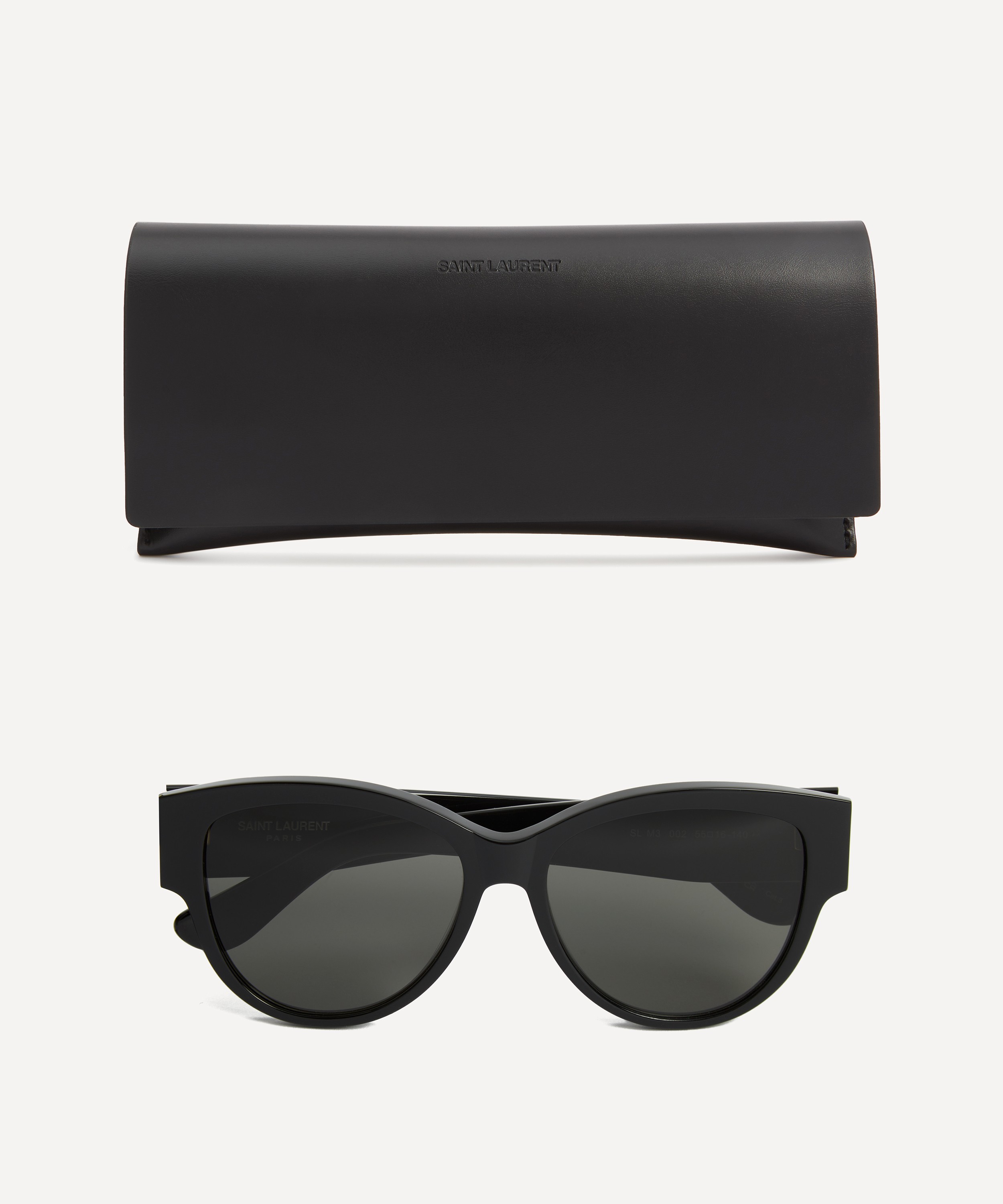 Saint Laurent - Black Acetate Cat-Eye Sunglasses image number 3