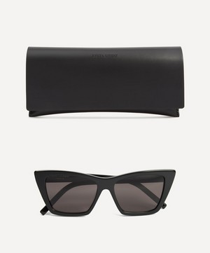 Saint Laurent - Black Acetate Square Cat-Eye Sunglasses image number 3