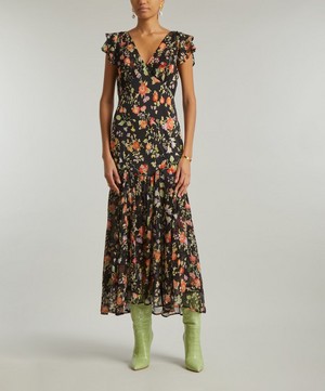 RIXO - Cinzia Silk Crepe de Chine Dress image number 2