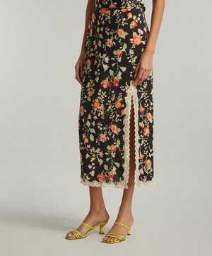 RIXO - Sibilla Lace-Trim Skirt image number 2