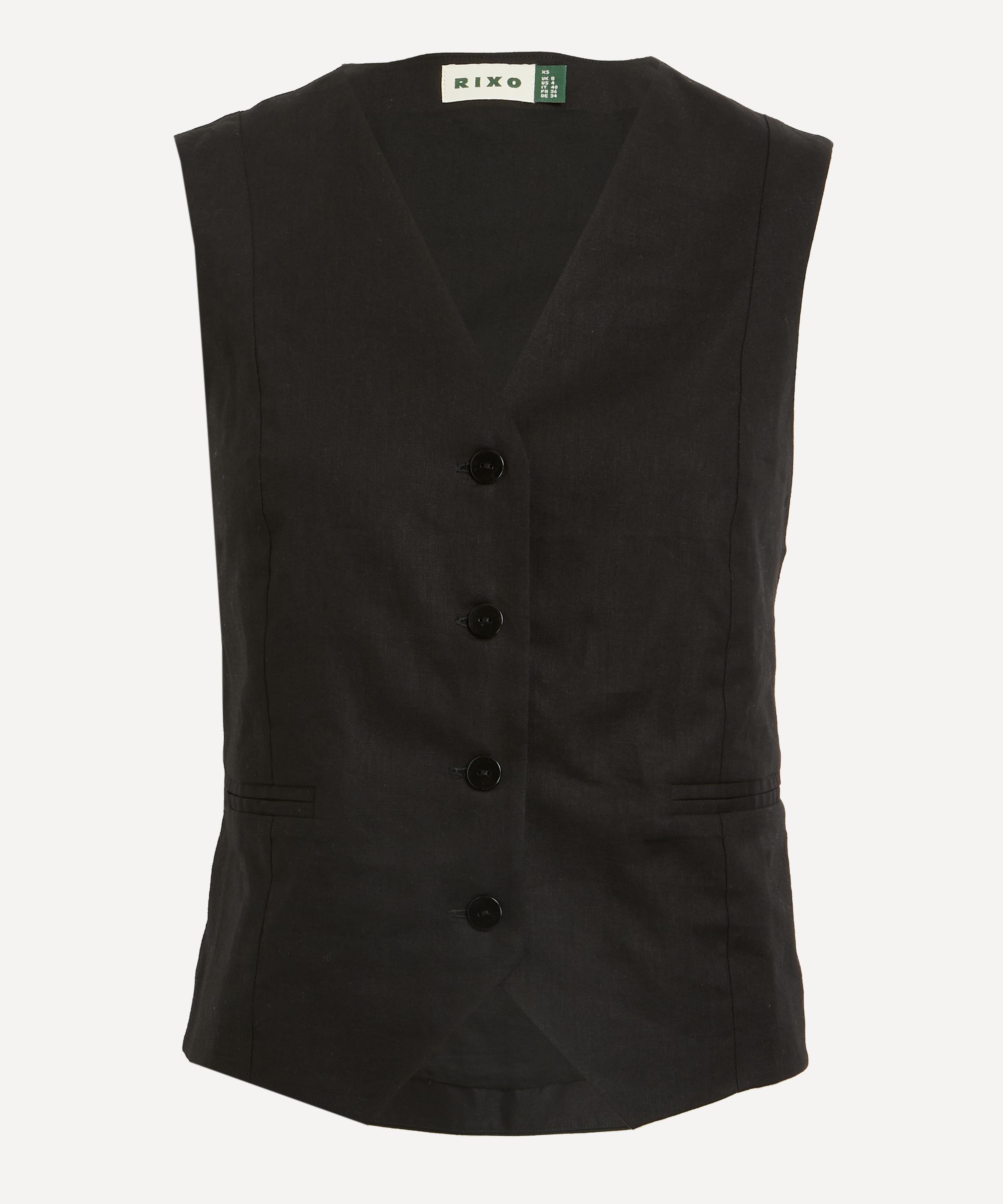 RIXO - Norah Linen Mix Waistcoat image number 