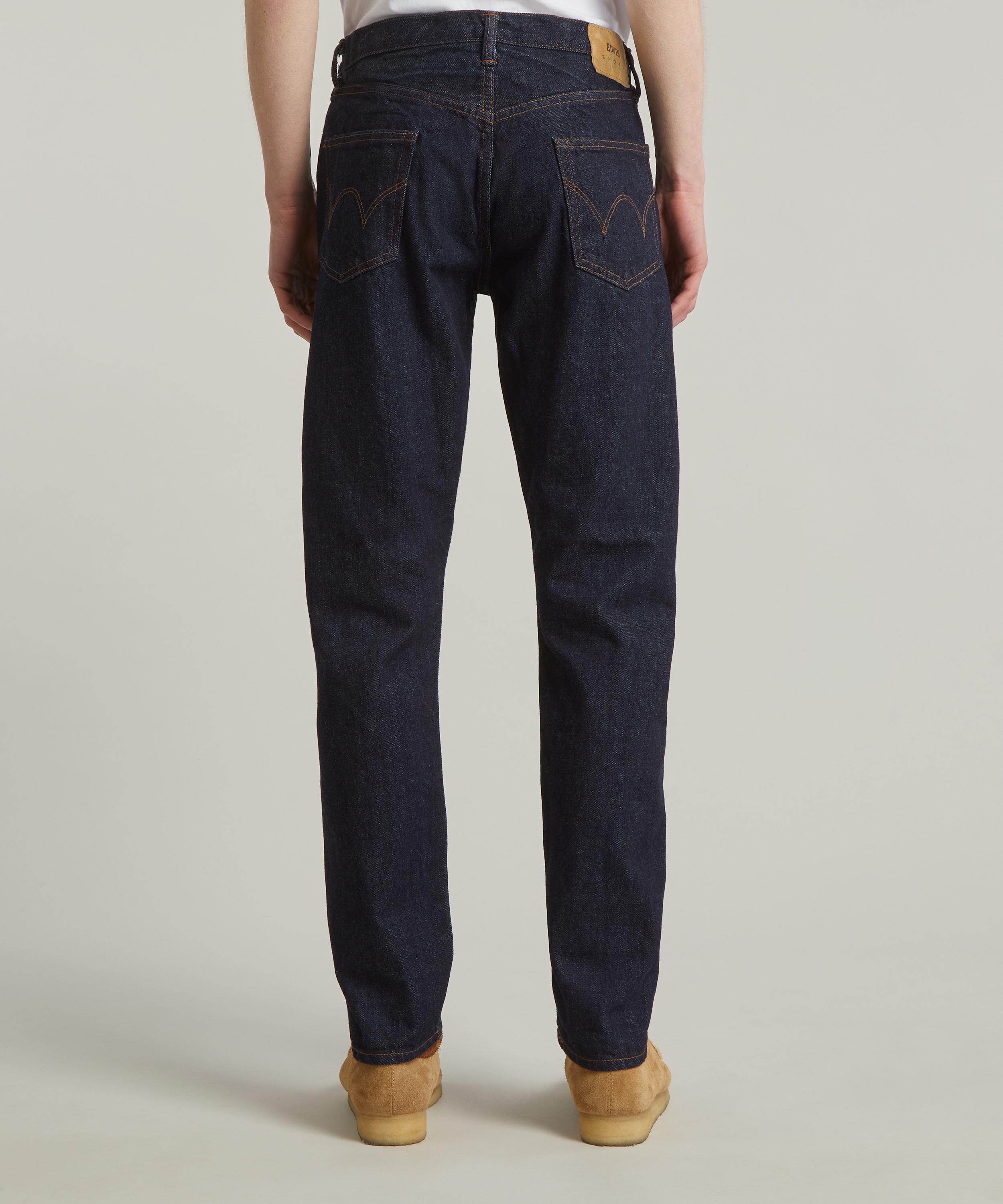 Edwin - Slim Tapered Kurabo Denim Red Selvage Jeans in Blue  Dark Used  image number 3