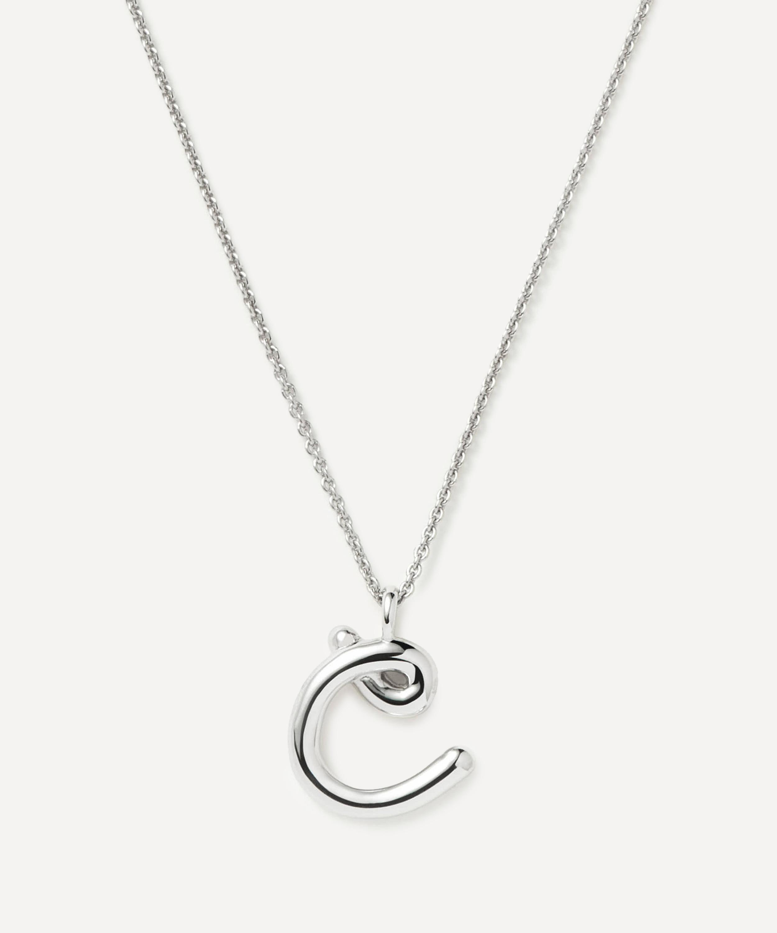 Missoma - Sterling Silver Curly Molten C Initial Pendant Necklace image number 0