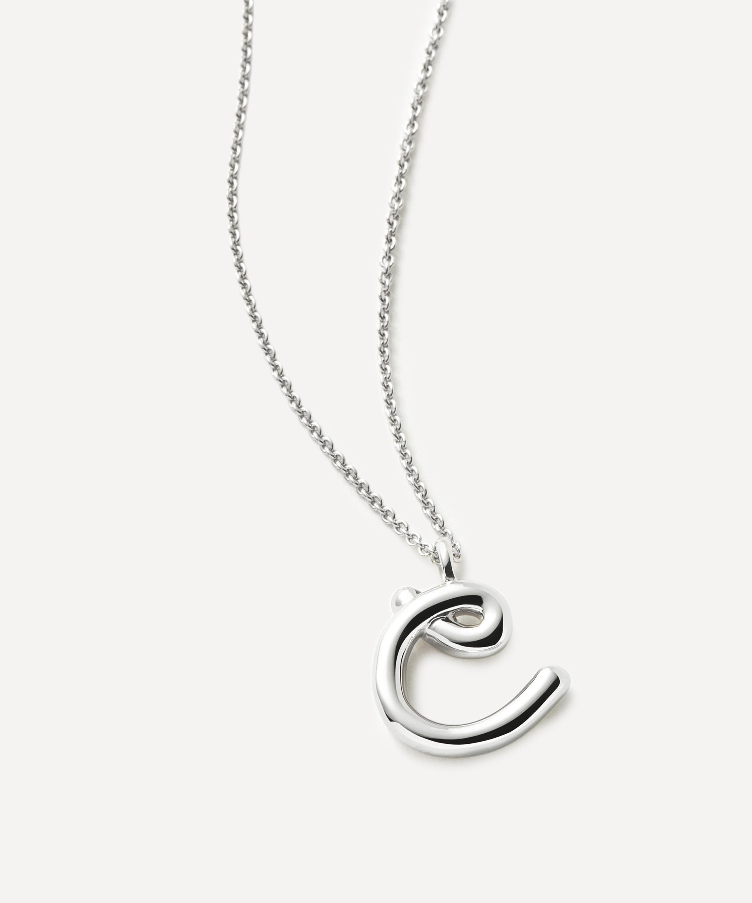 Missoma - Sterling Silver Curly Molten C Initial Pendant Necklace image number 1