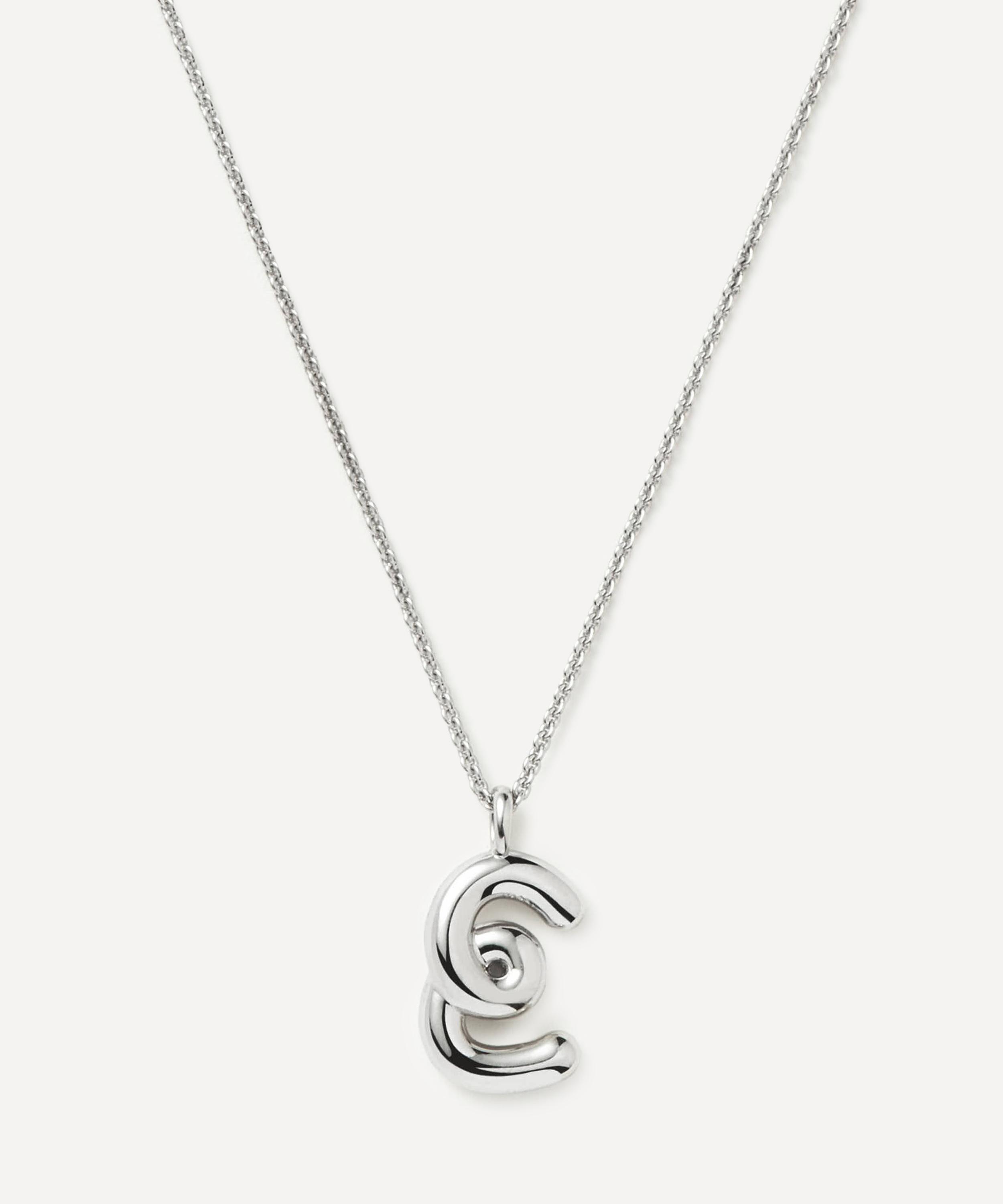 Missoma - Sterling Silver Curly Molten E Initial Pendant Necklace