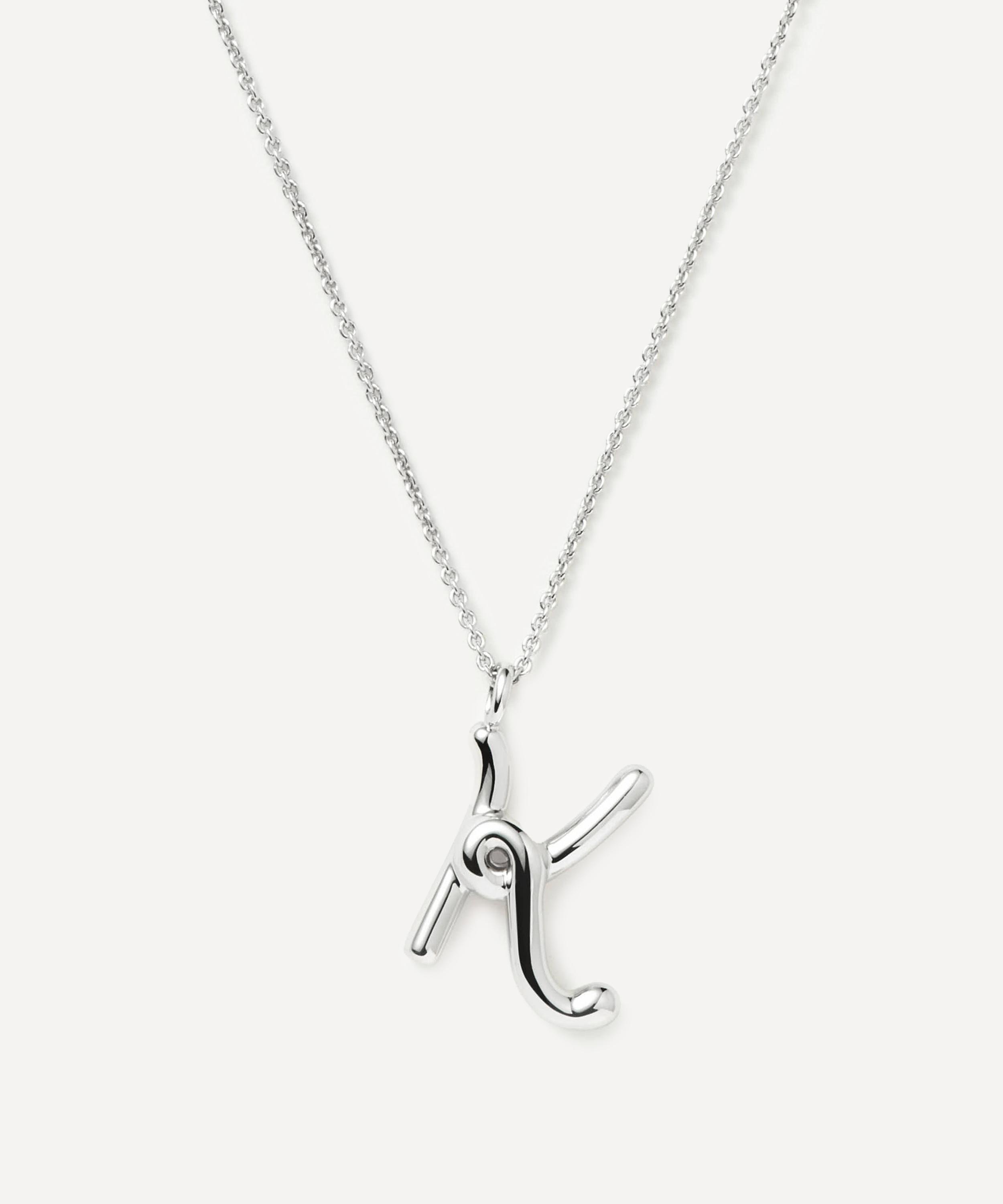 Missoma - Sterling Silver Curly Molten K Initial Pendant Necklace