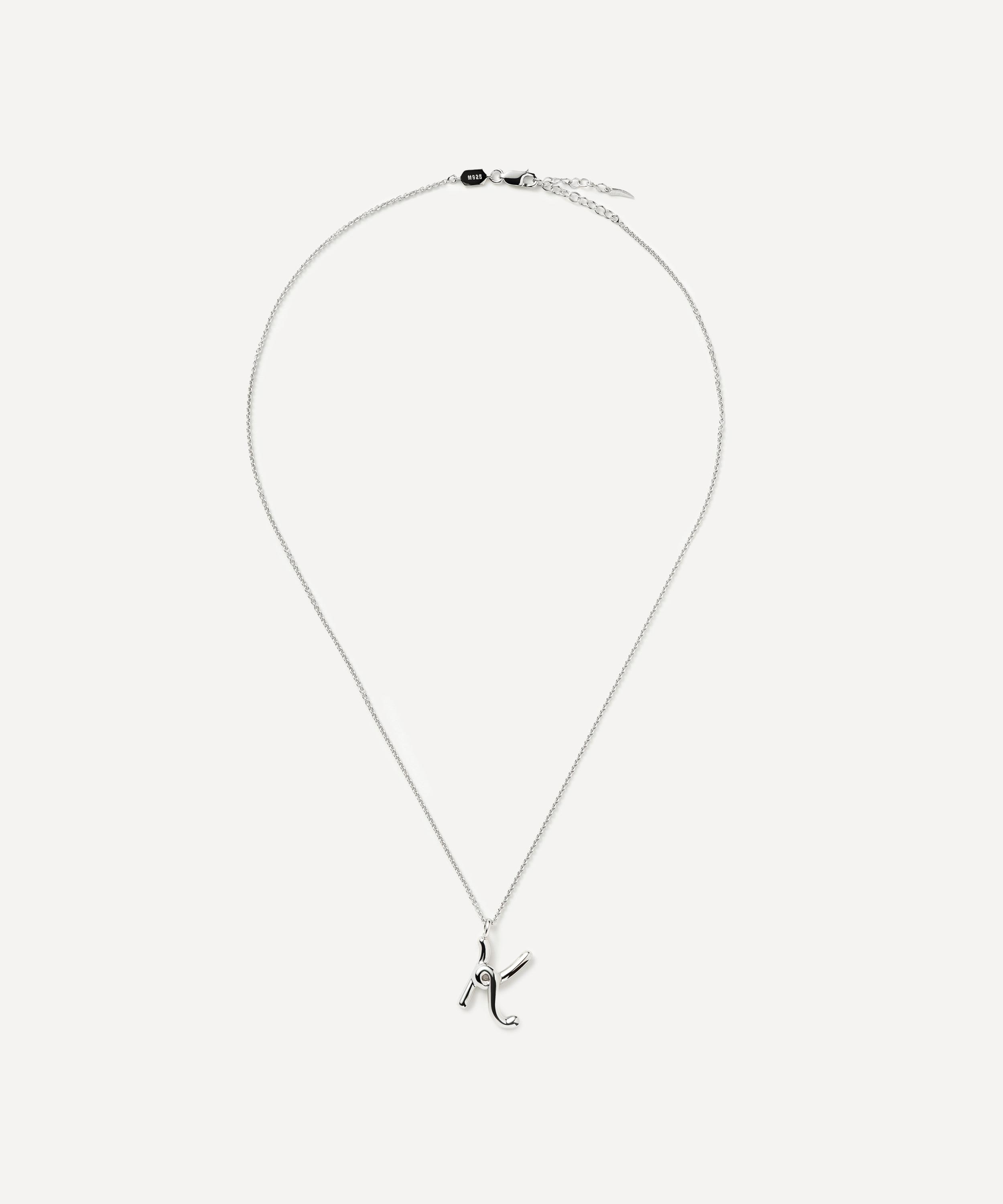 Missoma - Sterling Silver Curly Molten K Initial Pendant Necklace image number 1