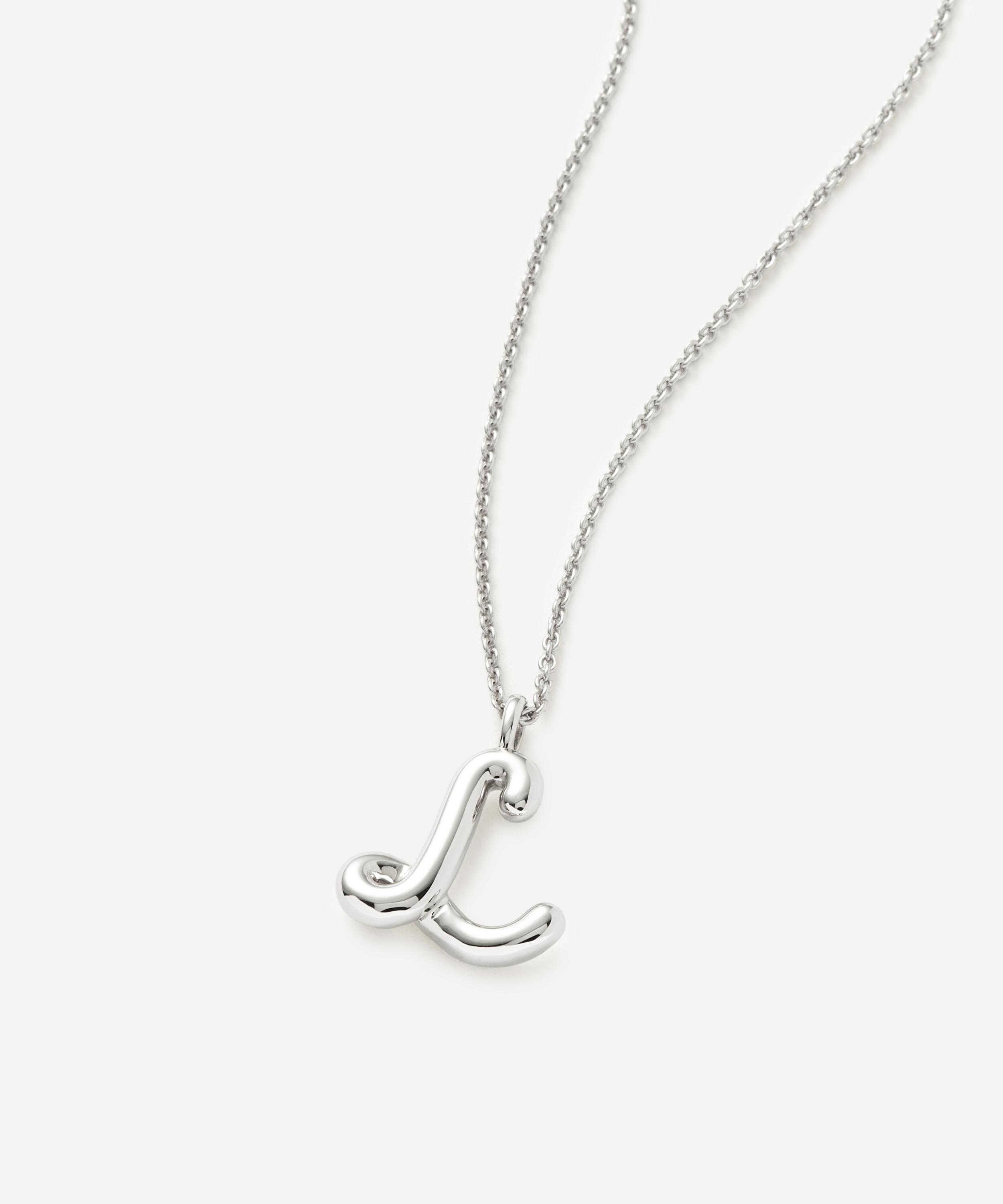 Missoma - Sterling Silver Curly Molten L Initial Pendant Necklace image number 0