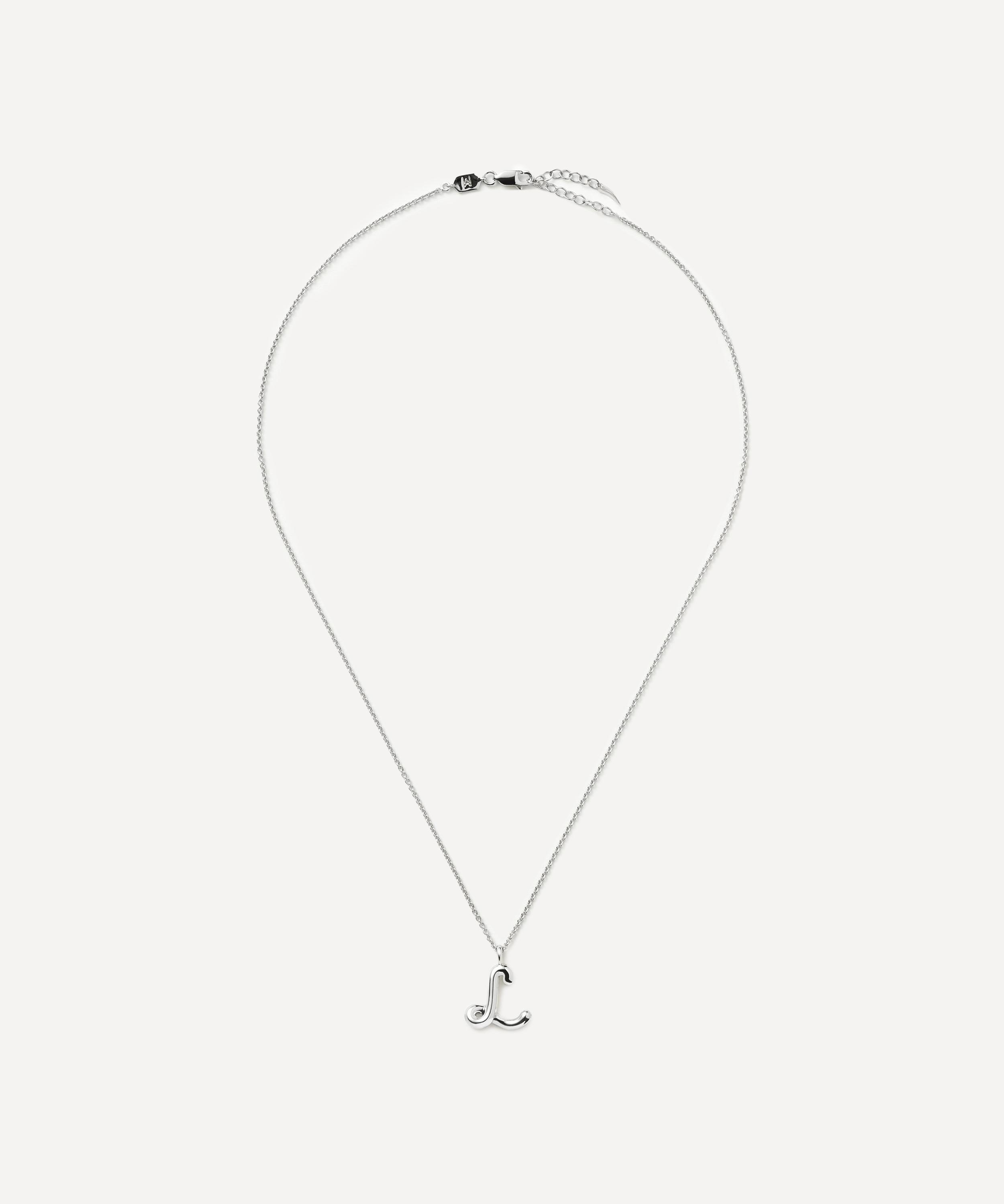 Missoma - Sterling Silver Curly Molten L Initial Pendant Necklace image number 1