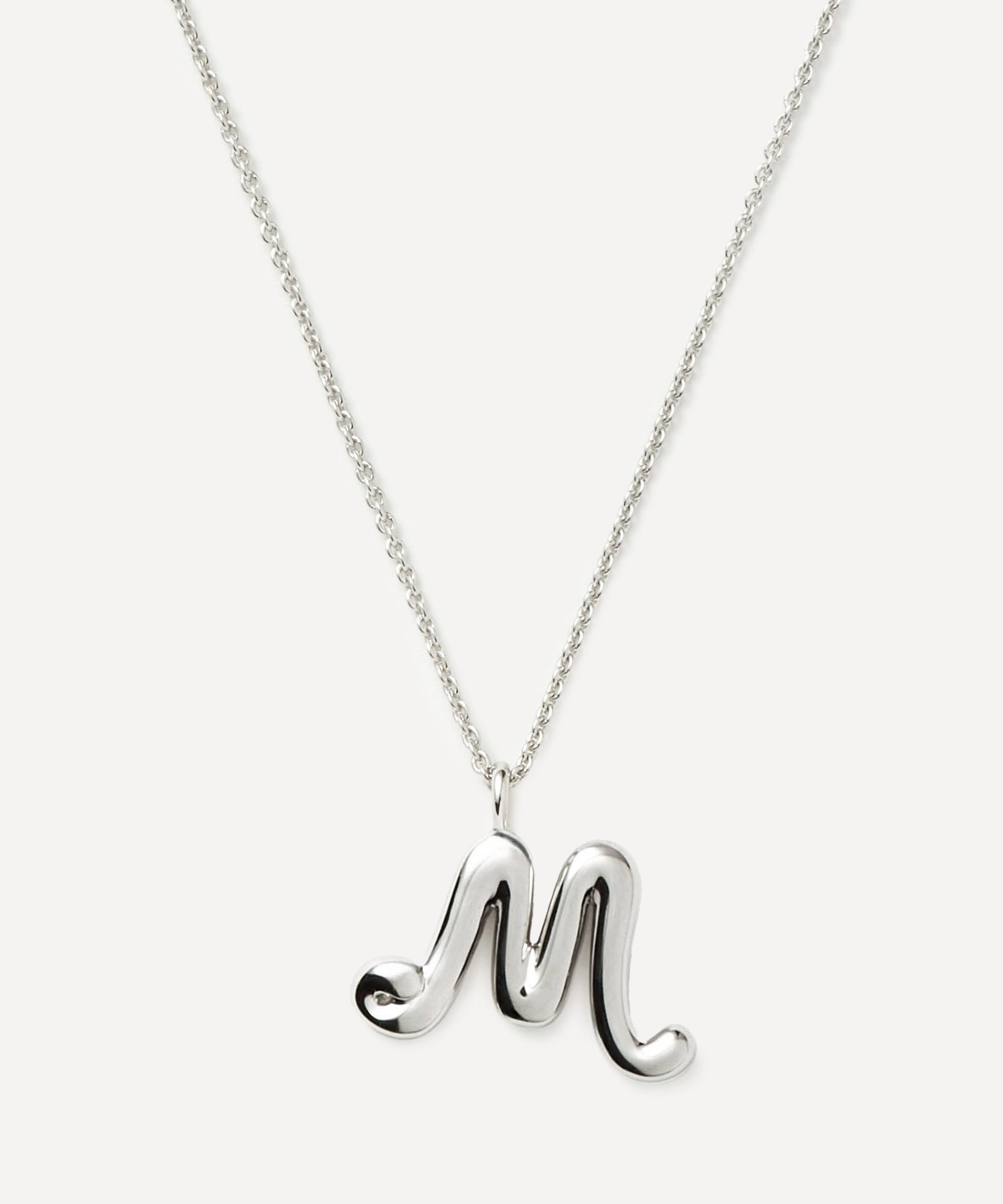 Missoma - Sterling Silver Curly Molten M Initial Pendant Necklace
