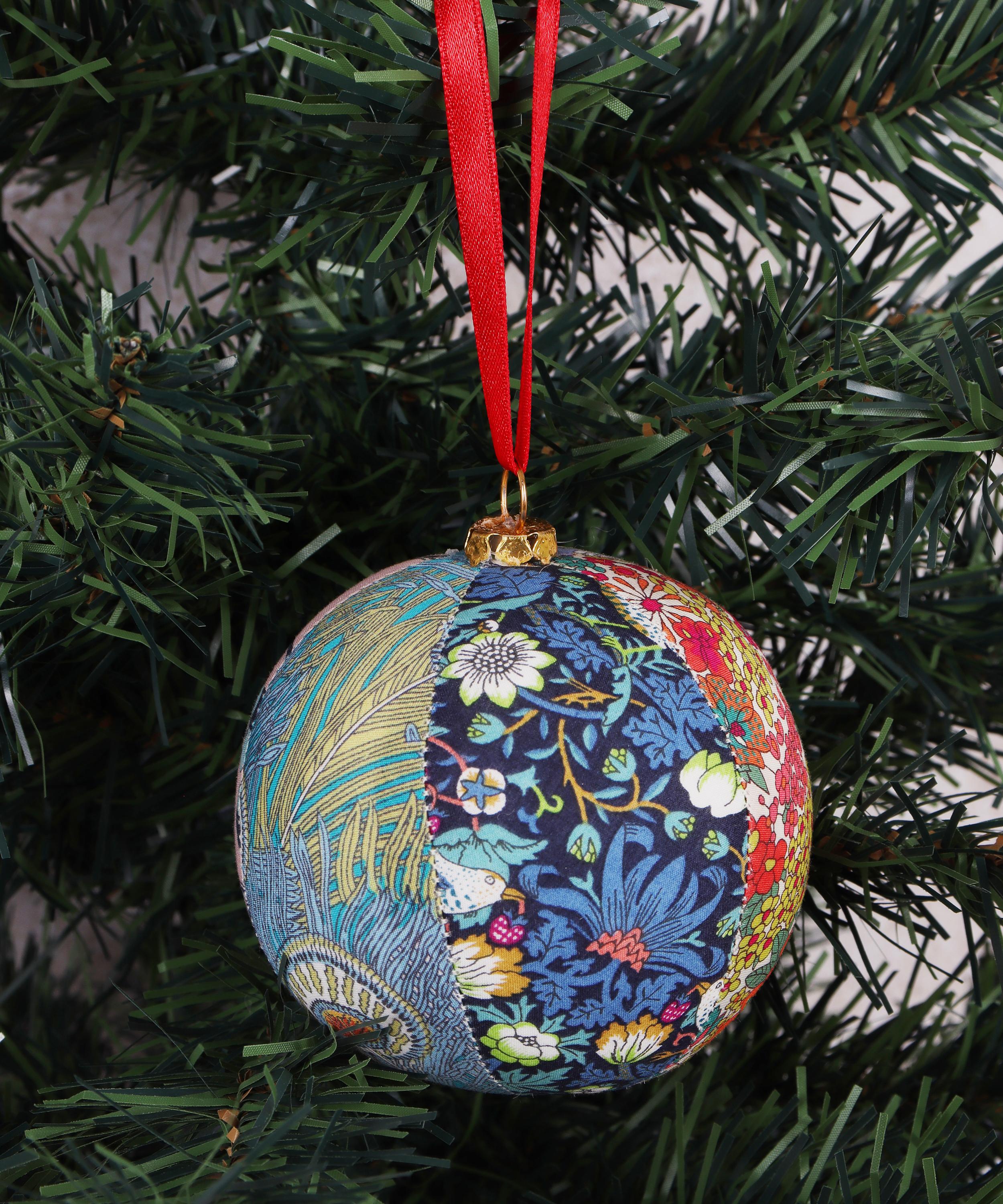 Christmas - Liberty Fabric Patchwork Bauble image number 2