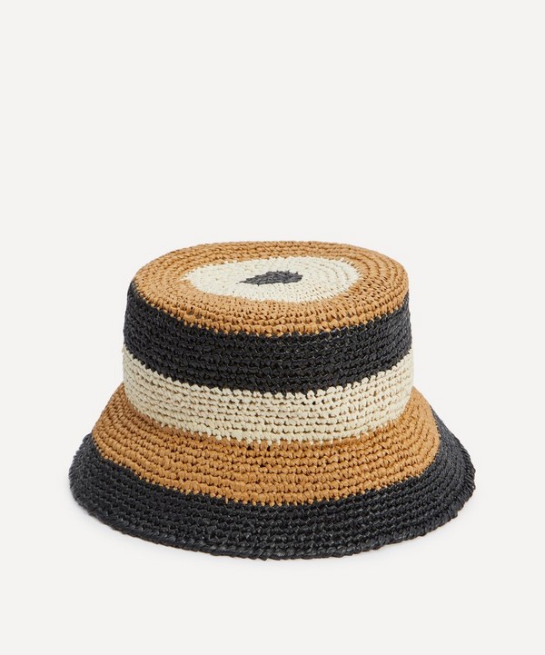 La DoubleJ - Striped Raffia Bucket Hat