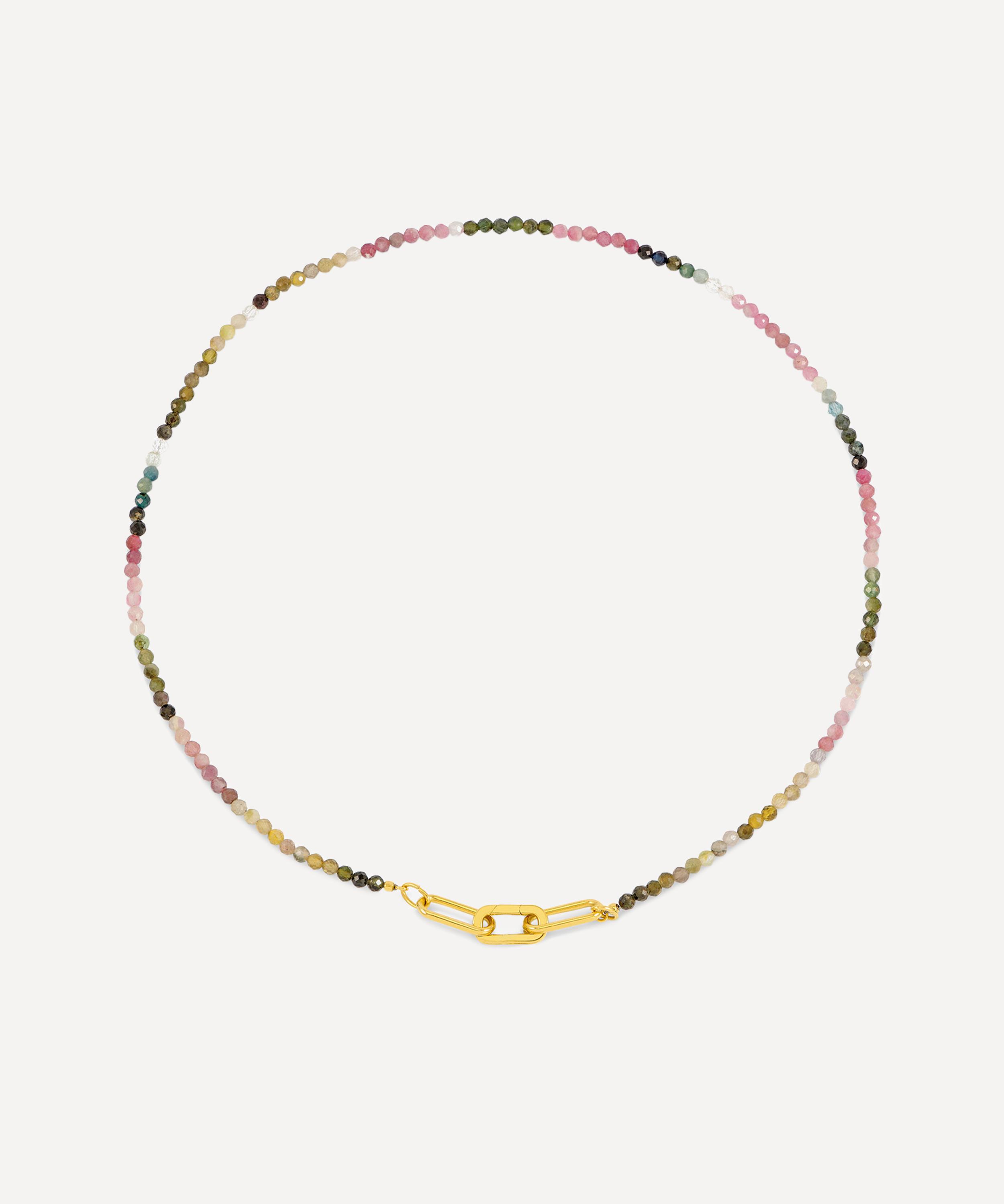 Rachel Jackson - 22ct Gold-Plated Watermelon Gemstone Necklace