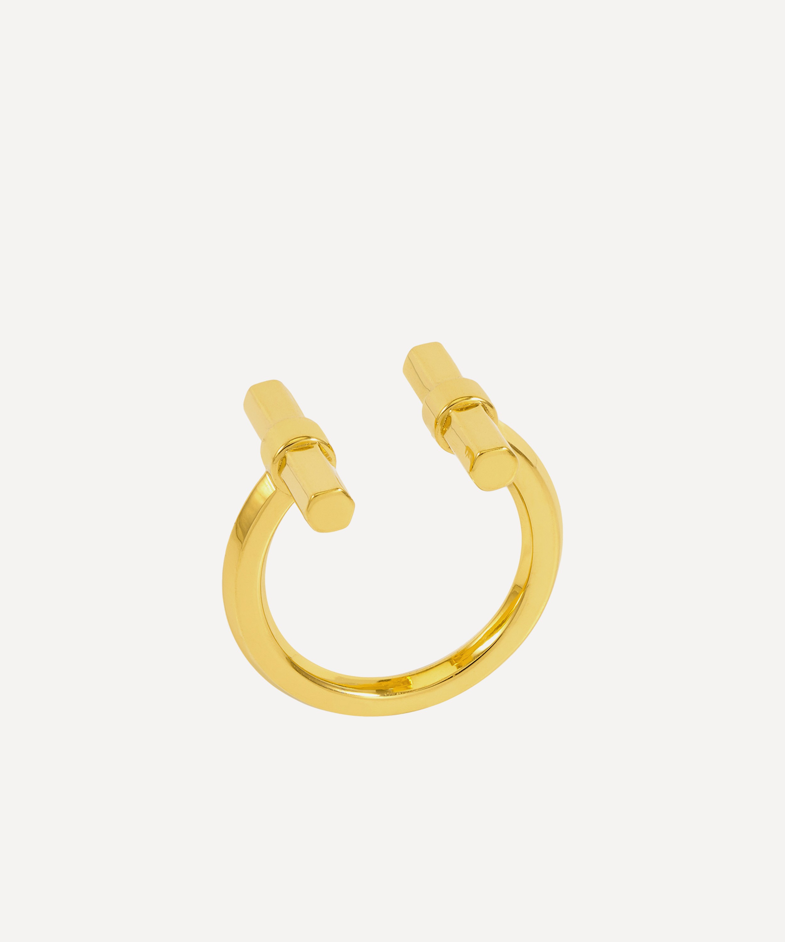 Rachel Jackson - 22ct Gold-Plated Adjustable Size T-Bar Ring image number 2