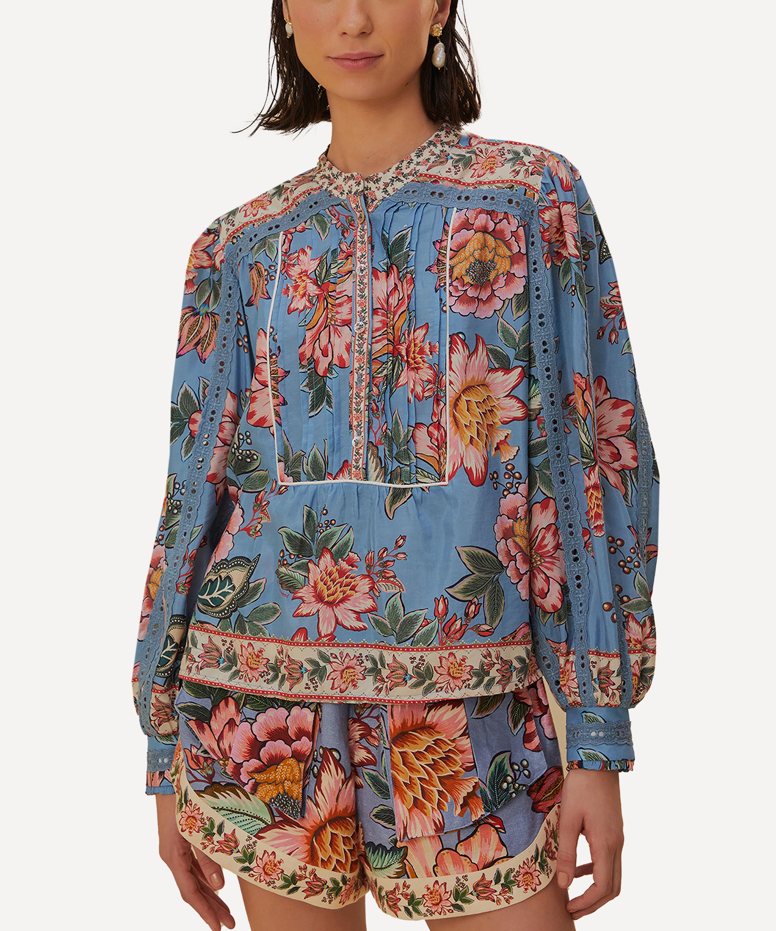 FARM Rio - Wonderful Bouquet Blue Long–Sleeve Top image number 3