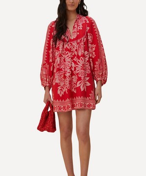 FARM Rio - Flora Tapestry Tapestry Red Mini-Dress image number 1