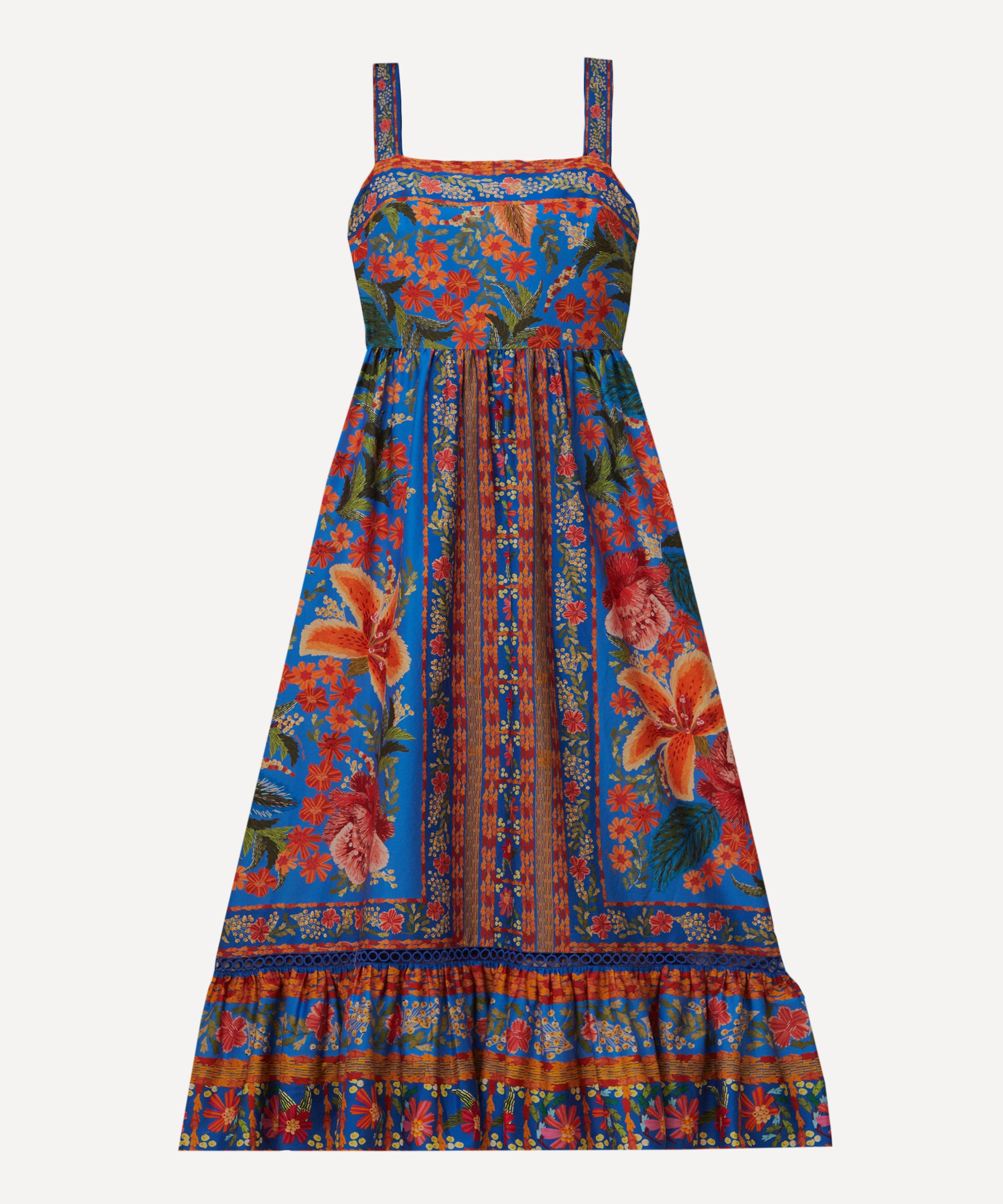 FARM Rio - Stitched Garden Blue Maxi-Dress image number 0